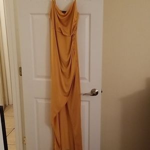 Gold floor length dress
